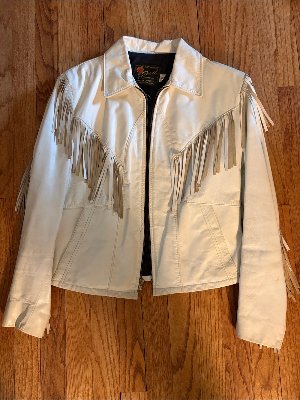 White Fringe Leather Jacket
